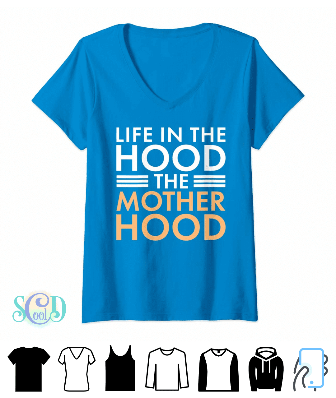 Funny motherhood shirt says Life in the Hood, the Mother Hood.
