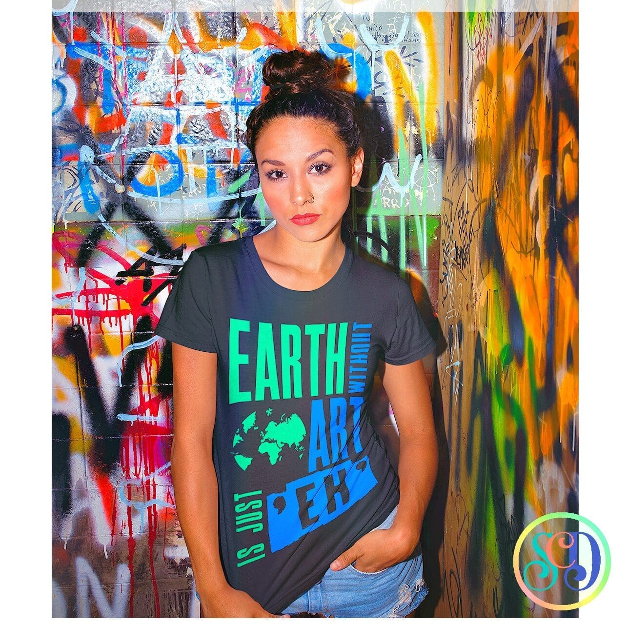 Earth Without Art Would Be Just Eh t-shirt mock up