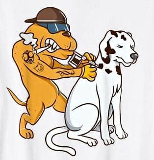 Smoking Dog Tattoo Design