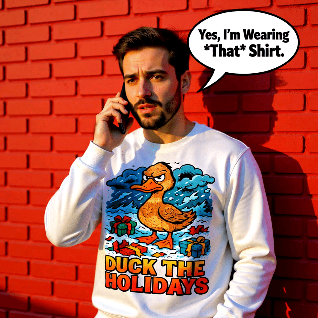 Funny sweatshirt "duck" the holidays