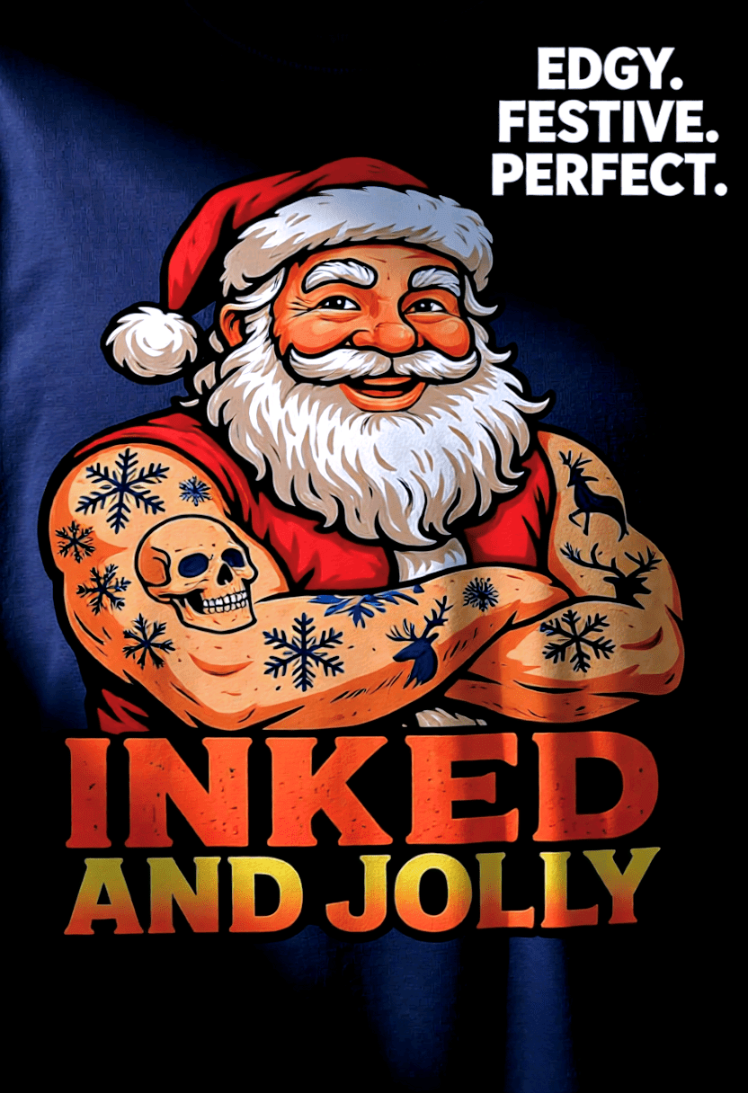 Funny tattooed Santa